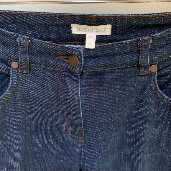 Eileen Fisher ~Organic Cotton Ankle Boyfriend  with Rivets Jeans - Picture 2 of 8